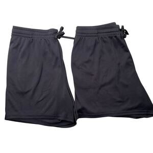 Lot of 2 Tek Gear Shorts Mens XL Black Drawstring Hand Pockets 4.5" Inseam